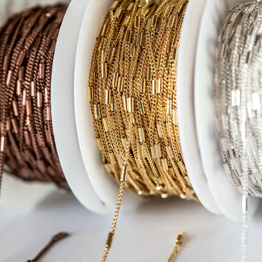 1.2mm Satellite Curb Chain - Copper by the Foot
