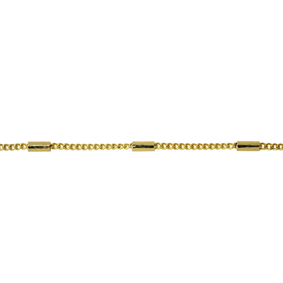1.2mm Satellite Curb Chain - Gold by the Foot