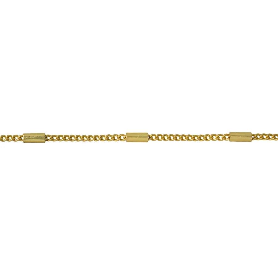 1.2mm Satellite Curb Chain -Satin Hamilton Gold by the Foot