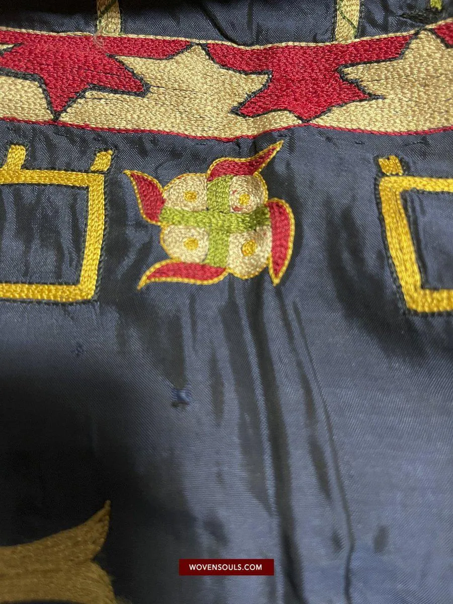 1541 SOLD Old Jain Pichvai Silk Mochi Embroidery Art  - Lord Mahavir