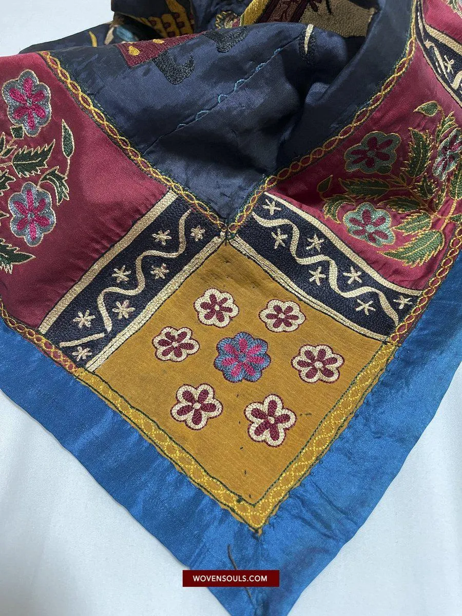 1541 SOLD Old Jain Pichvai Silk Mochi Embroidery Art  - Lord Mahavir