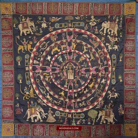 1541 SOLD Old Jain Pichvai Silk Mochi Embroidery Art  - Lord Mahavir