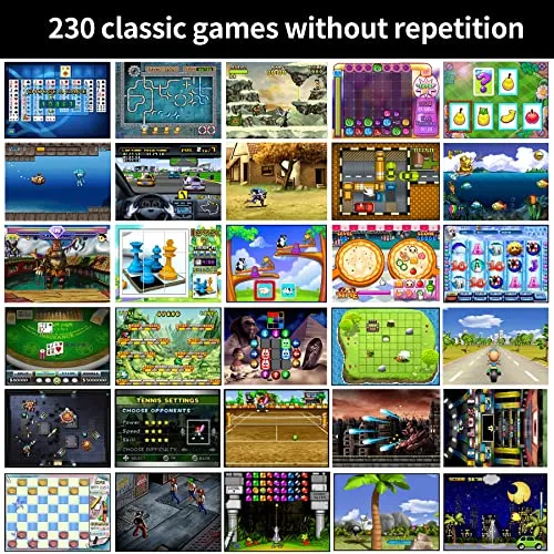 16 Bit Handheld Game for Kids Built-in 230 HD Classic Retro Video Games USB Rechargeable 3.0 Inch Childrens Travel Electronics Toys Portable Gaming Player System Gift for Boys Girls Ages 4-8-12