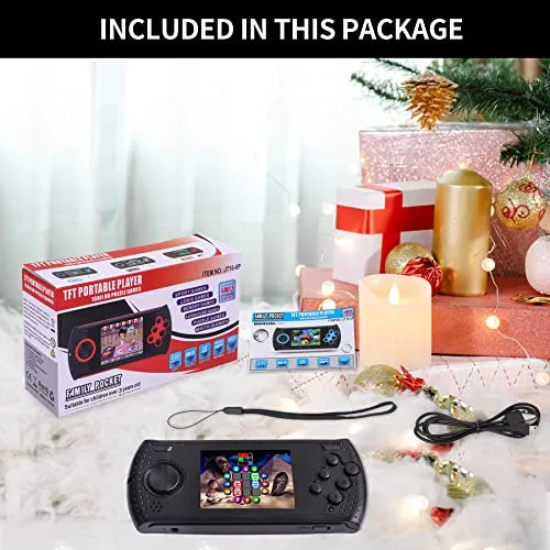 16 Bit Handheld Game for Kids Built-in 230 HD Classic Retro Video Games USB Rechargeable 3.0 Inch Childrens Travel Electronics Toys Portable Gaming Player System Gift for Boys Girls Ages 4-8-12