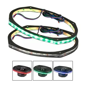 2 Pack DS18 6x9" RGB LED Speaker Ring 1/2" Spacer DS18 LRING69 Waterproof Accent