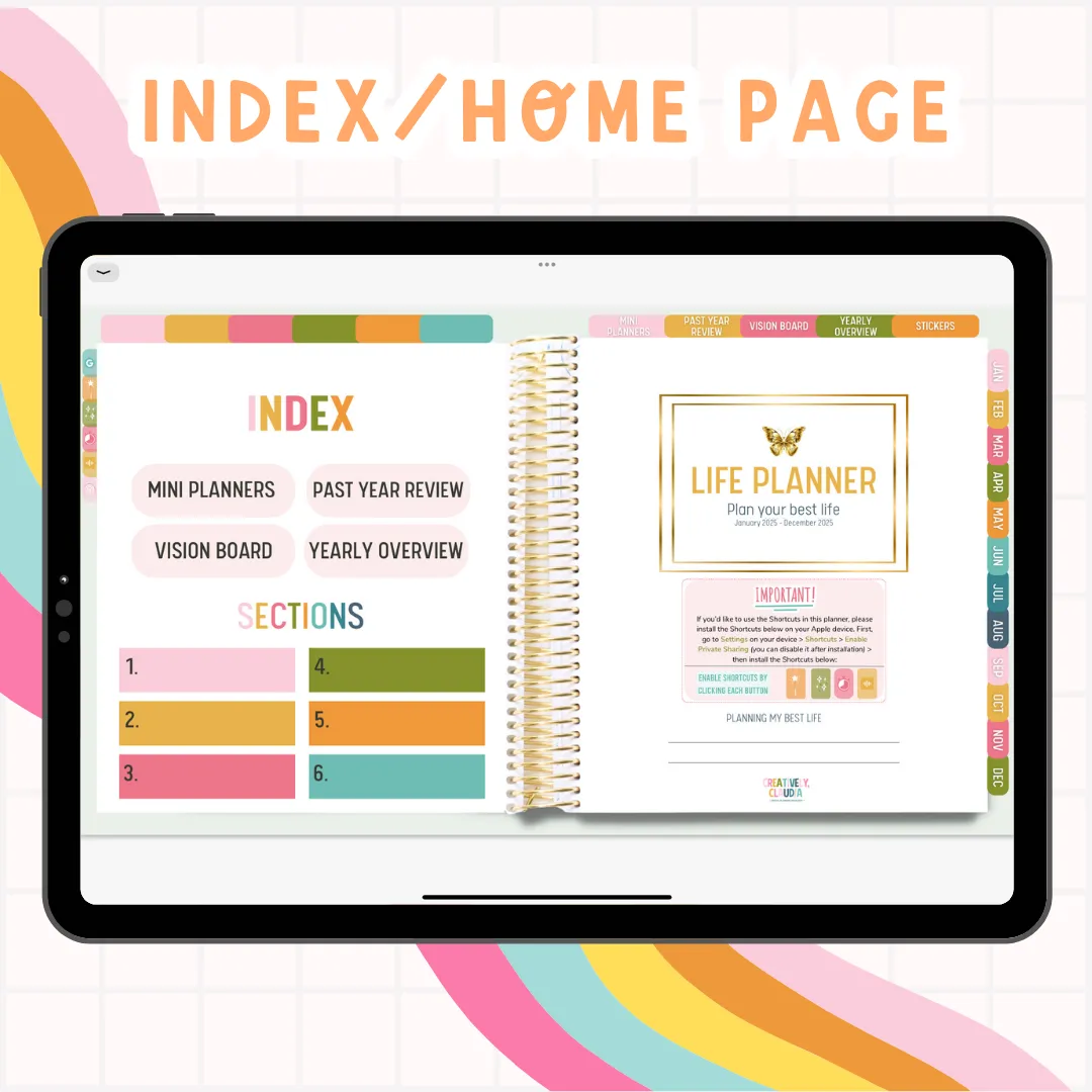 2025 Life Planner | Fully Hyperlinked (w/ Links to Google & Apple Calendars   Reminders)