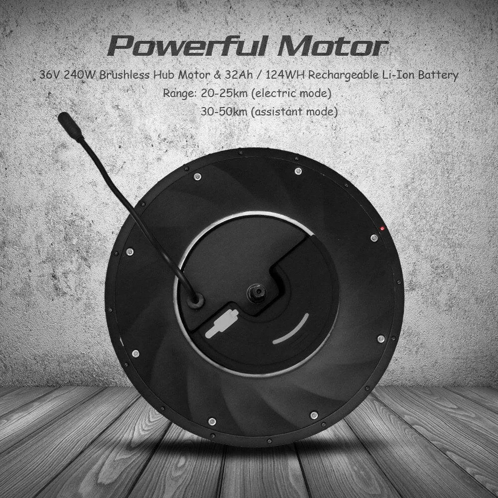 27.5Inch¡_1.95Inch Front Wheel Electric Bicycle Disc/V Brake Hub Motor Kit 36V 240W Powerful Motor E-Bike Conversion with Battery