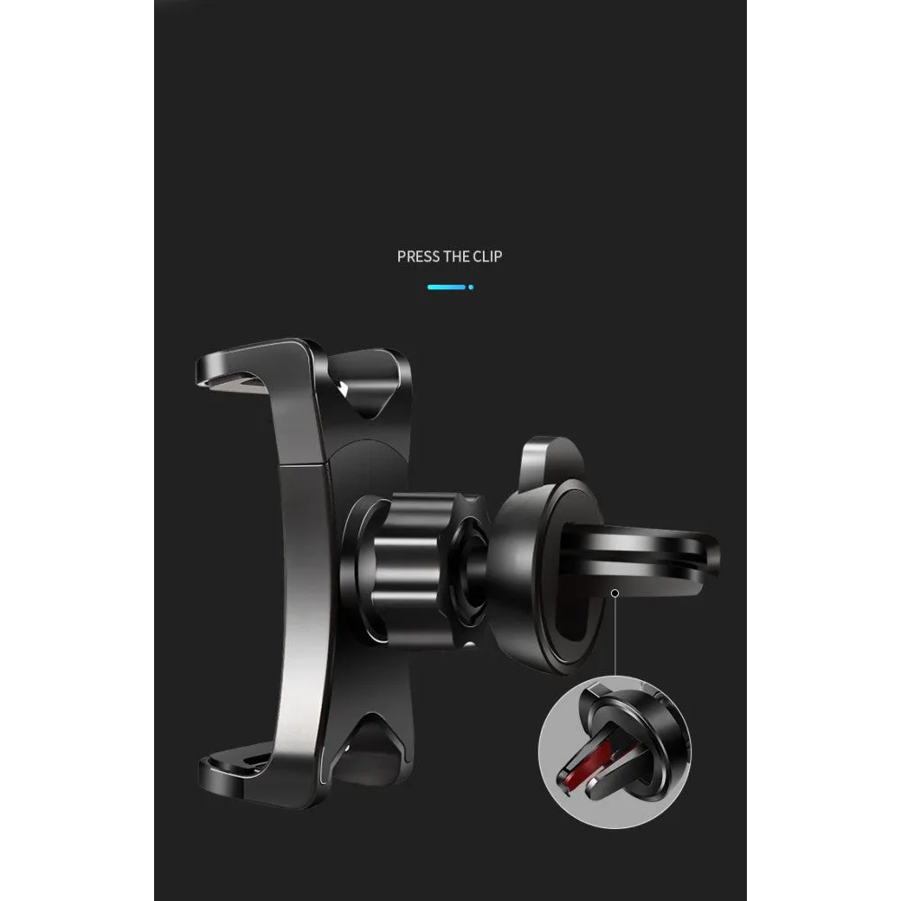 3 in 1 Car GPS Smartphone Holder: Dashboard / Visor Clamp   AC Grid Clip for HTC Surround - Black