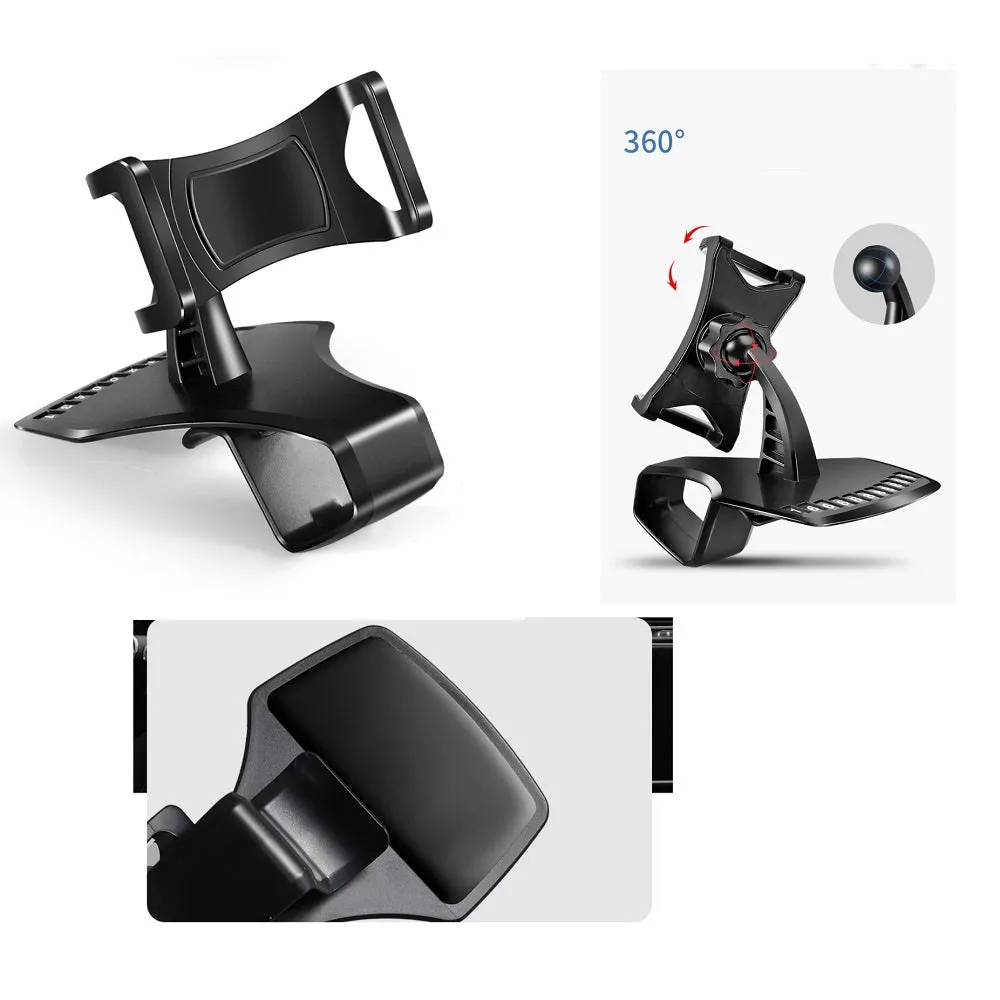 3 in 1 Car GPS Smartphone Holder: Dashboard / Visor Clamp   AC Grid Clip for HTC Surround - Black