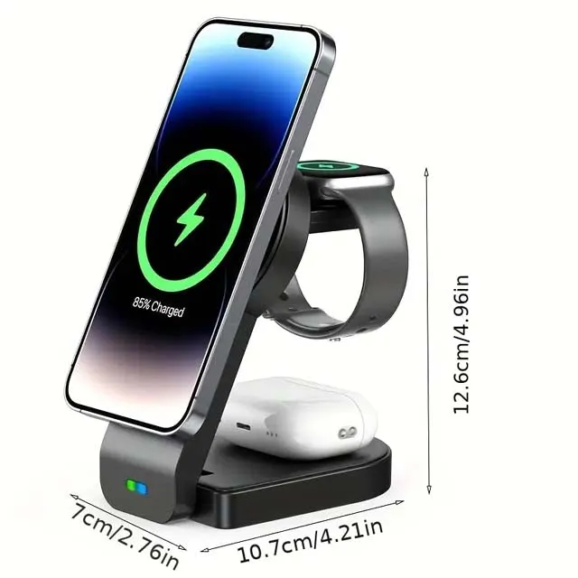 3 in 1 Charging Station Fold able Magnetic Charger