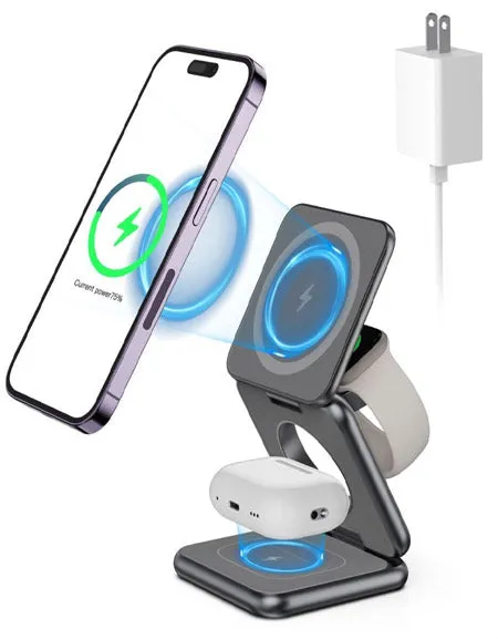 3 in 1 Charging Station Fold able Magnetic Charger