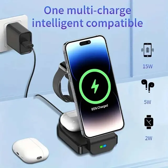 3 in 1 Charging Station Fold able Magnetic Charger
