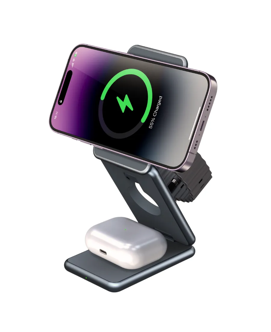 3-in-1 Foldable Magnetic Wireless Charging Station
