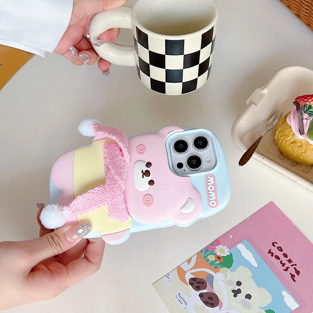 3D Silicone Bear Soft Phone Case - iPhone 16
