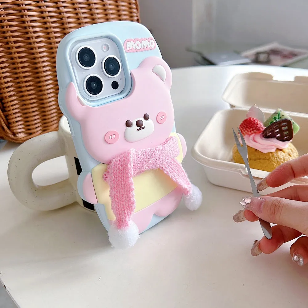 3D Silicone Bear Soft Phone Case - iPhone 16