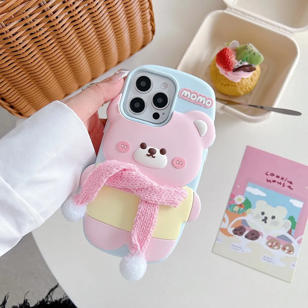 3D Silicone Bear Soft Phone Case - iPhone 16