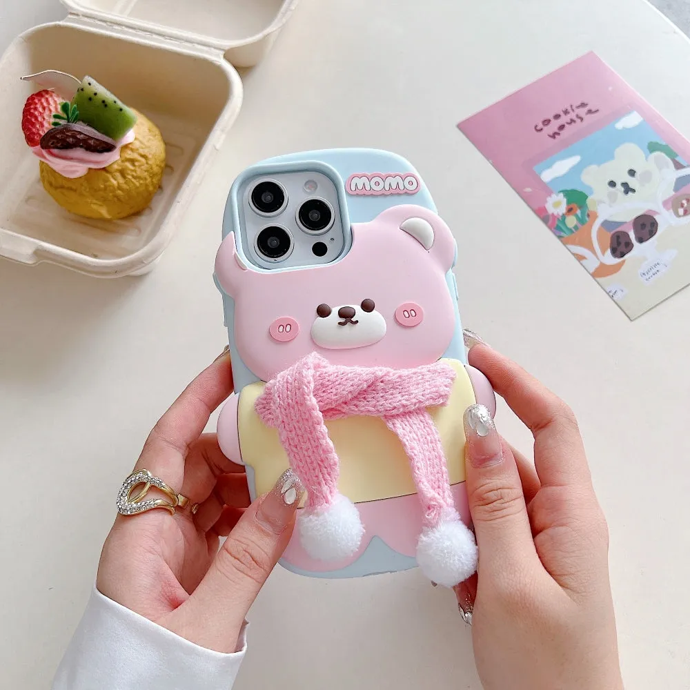 3D Silicone Bear Soft Phone Case - iPhone 16