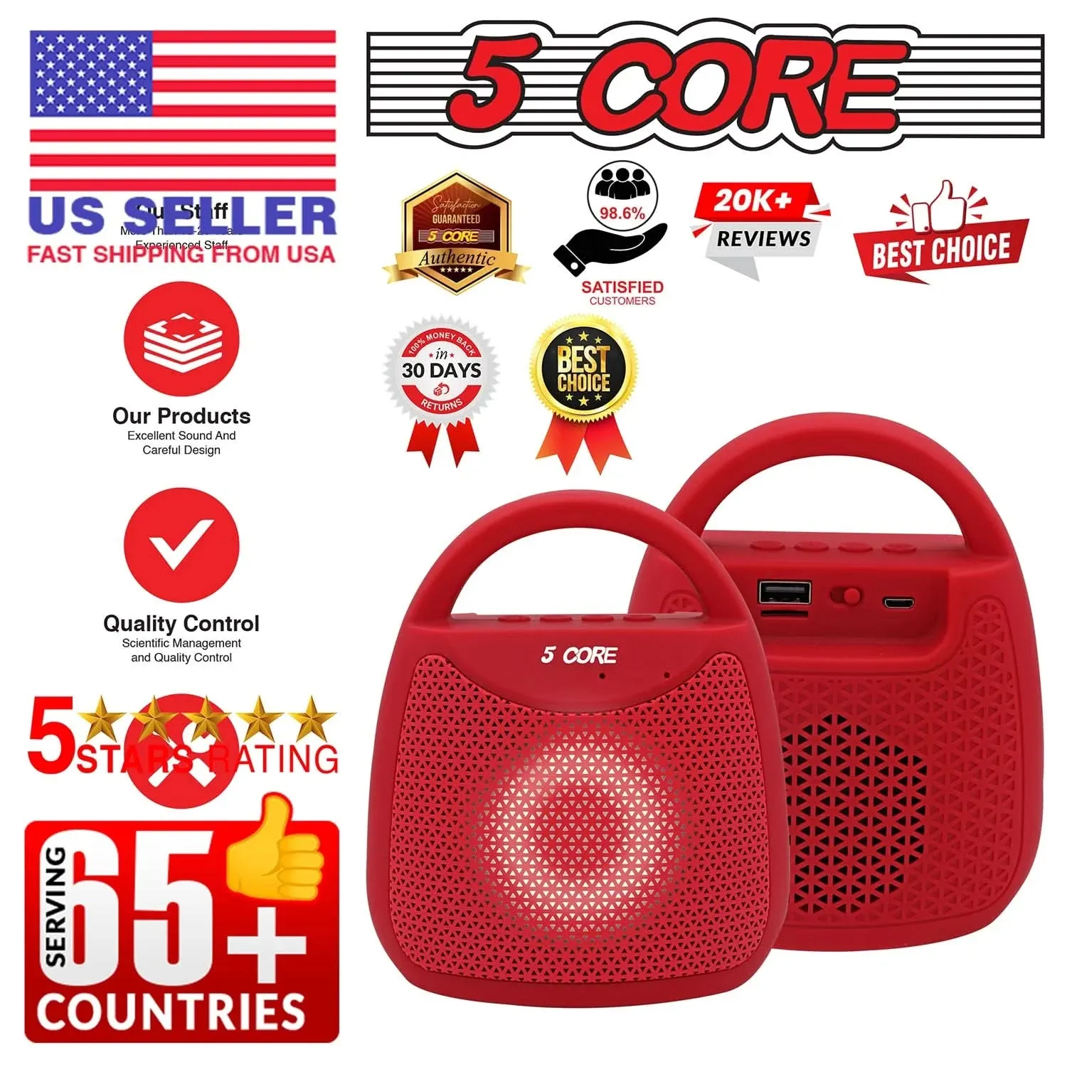 5Core Wireless Outdoor Bluetooth Speaker Waterproof