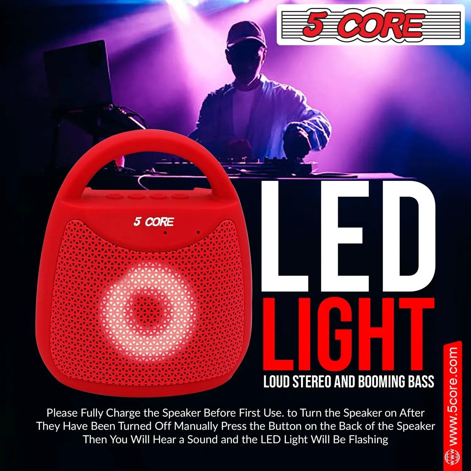 5Core Wireless Outdoor Bluetooth Speaker Waterproof