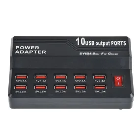 60W 10 Ports Family Size Desktop Smart Ports Rapid Charging Station USB Charger