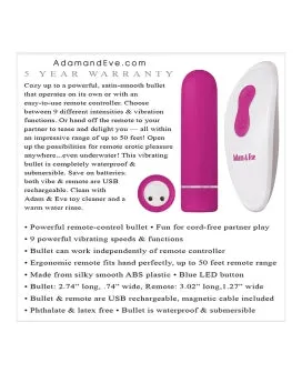 A&E Eve's Remote Control Bullet Vibrator