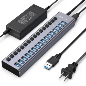 Acasis 16 Ports USB 3.1 Hub with Individual On/Off Switches Splitter