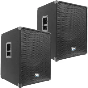 Aftershock 18 - 18" Powered Pro Audio Subwoofer Cabinet (Pair)