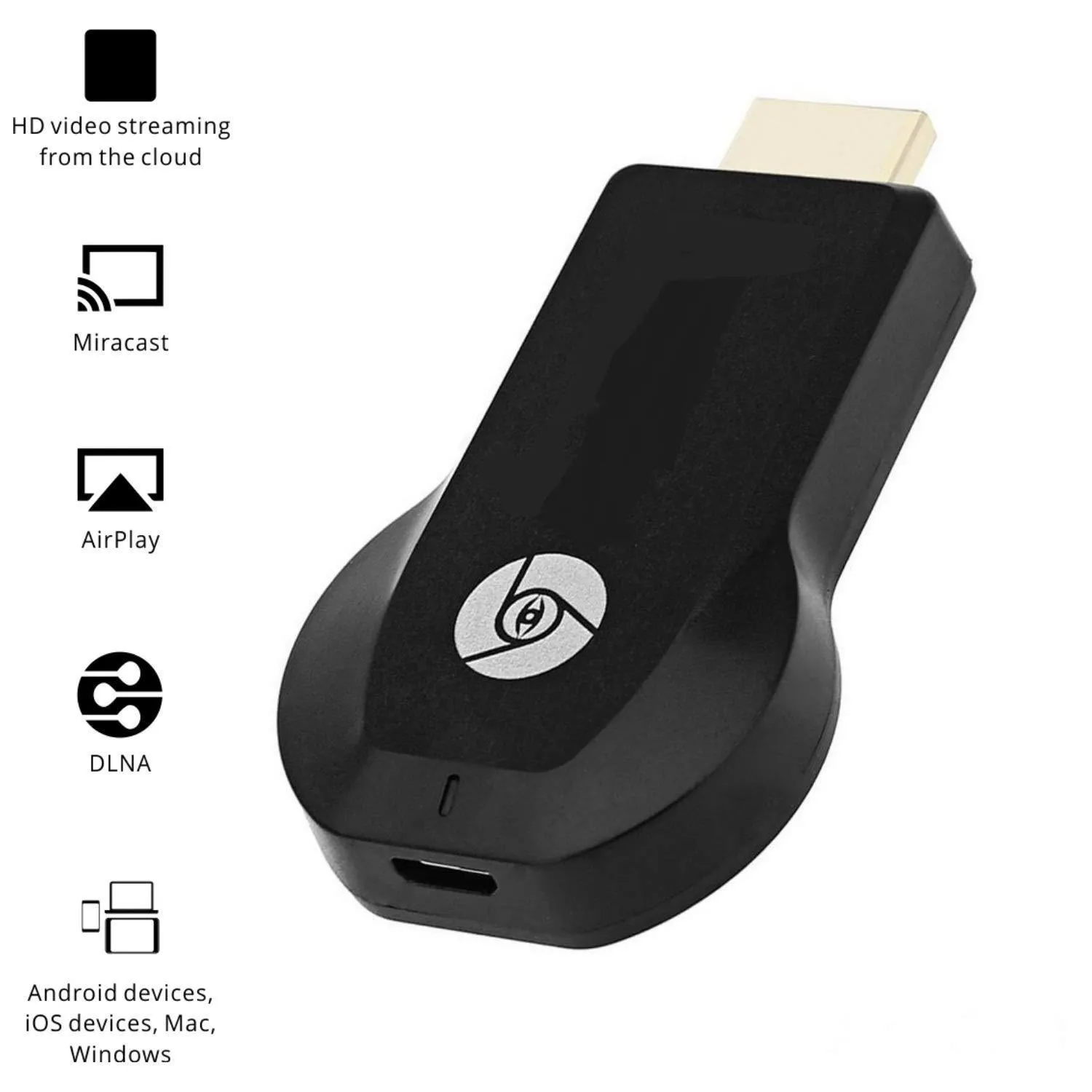 Anycast Rapid Wi Fi HDMI Dongle and Wireless Display (Black)