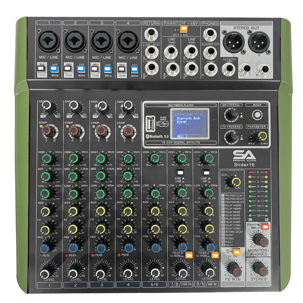 Apex-10S-PA Package - Powered Column Array PA System, Pair of 12" Powered Monitors, 10 Channel Mixer, and Cables