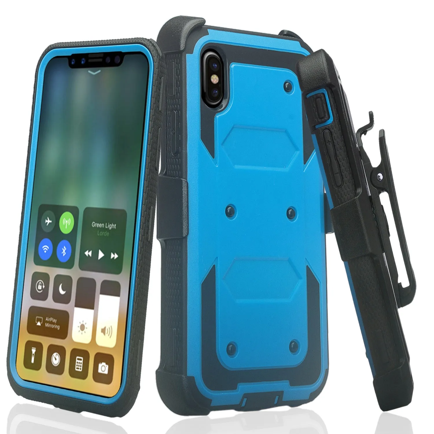 Apple iPhone 11 Pro Max Case, iPhone 11 Pro Max Case,  Triple Protection 3-1 w/ Built in Screen Protector Heavy Duty Holster Shell Combo Case - Blue