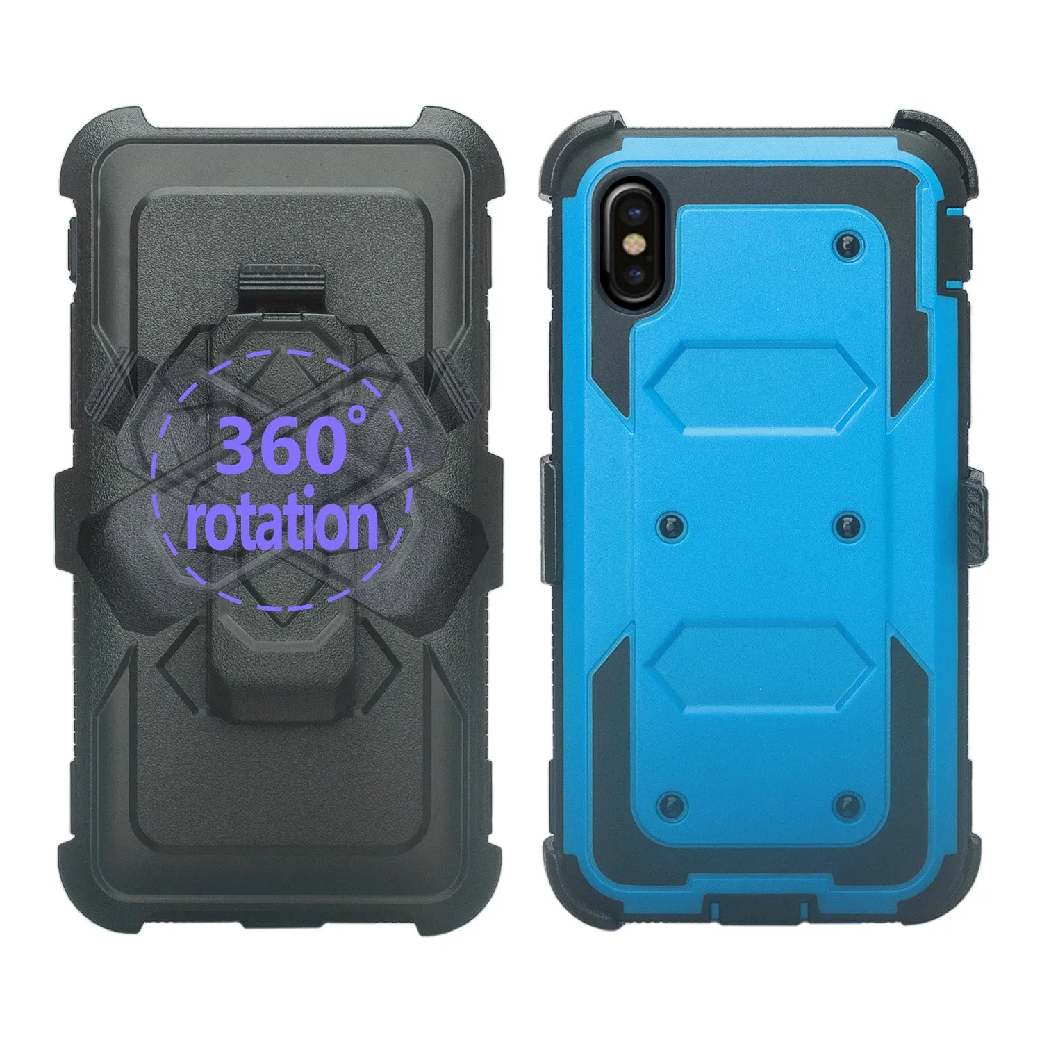 Apple iPhone 11 Pro Max Case, iPhone 11 Pro Max Case,  Triple Protection 3-1 w/ Built in Screen Protector Heavy Duty Holster Shell Combo Case - Blue