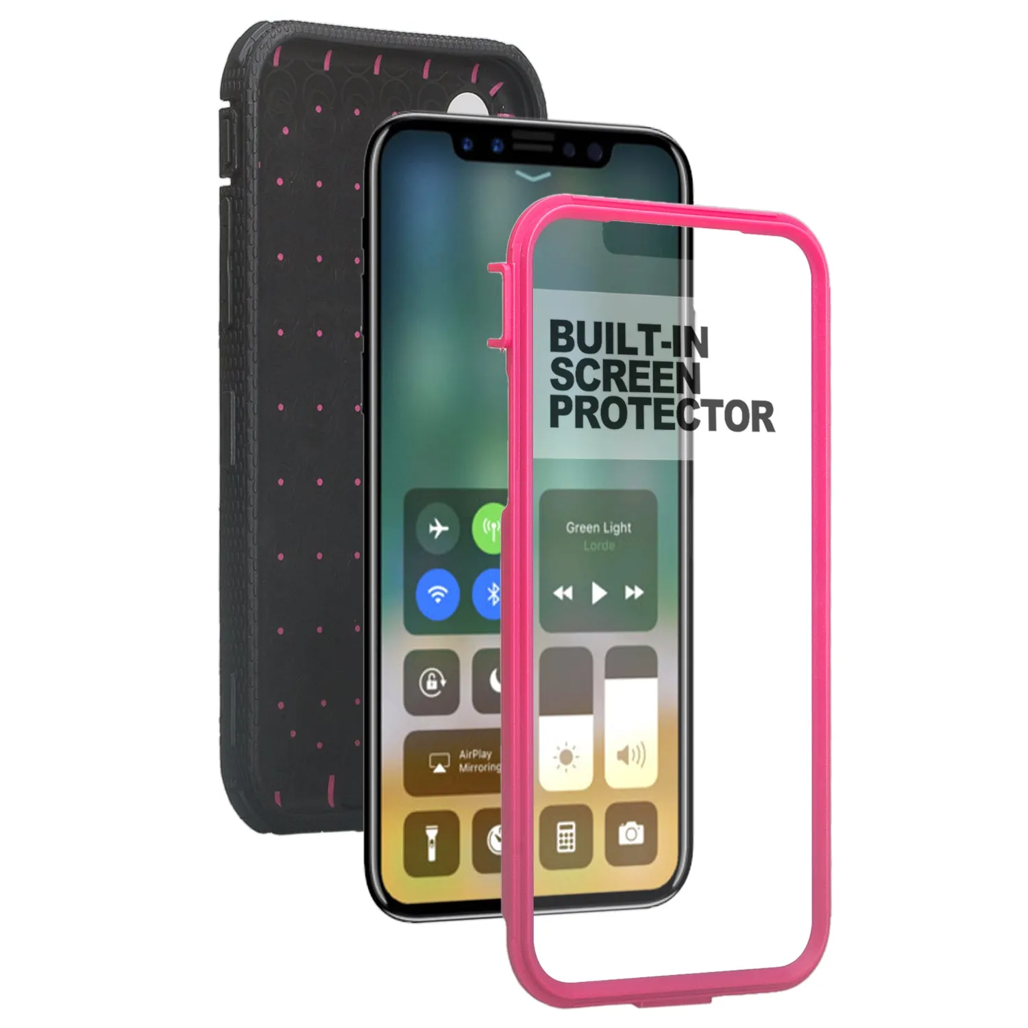 Apple iPhone 11 Pro Max Case, iPhone 11 Pro Max Case, Triple Protection 3-1 w/ Built in Screen Protector Heavy Duty Holster Shell Combo Case - Hot Pink