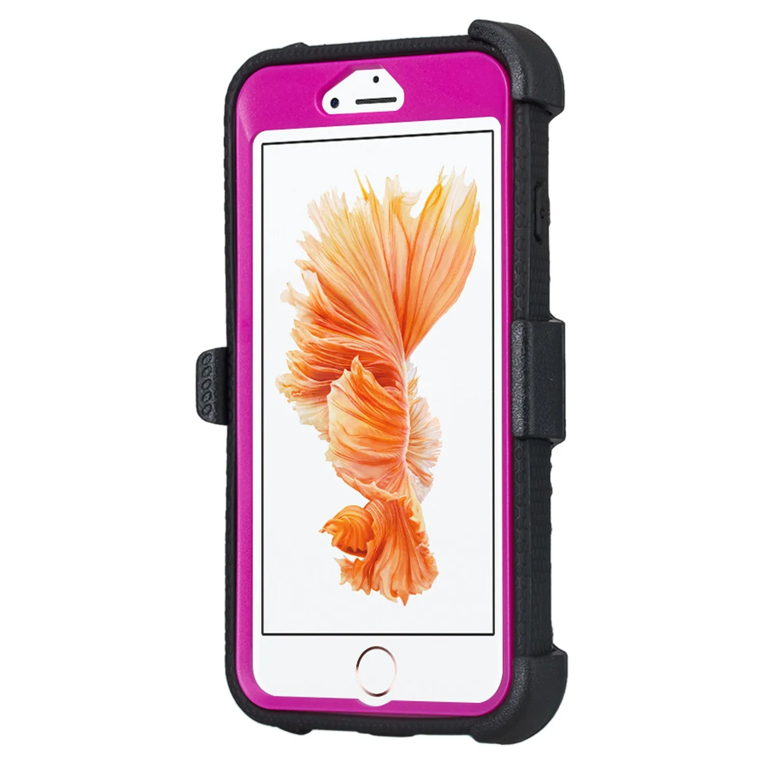Apple iPhone 7 Plus Case /  Triple Protection 3-1 w/ Built in Screen Protector Heavy Duty Rotating Swivel Holster Shell Combo Case for iPhone 7Plus - Purple