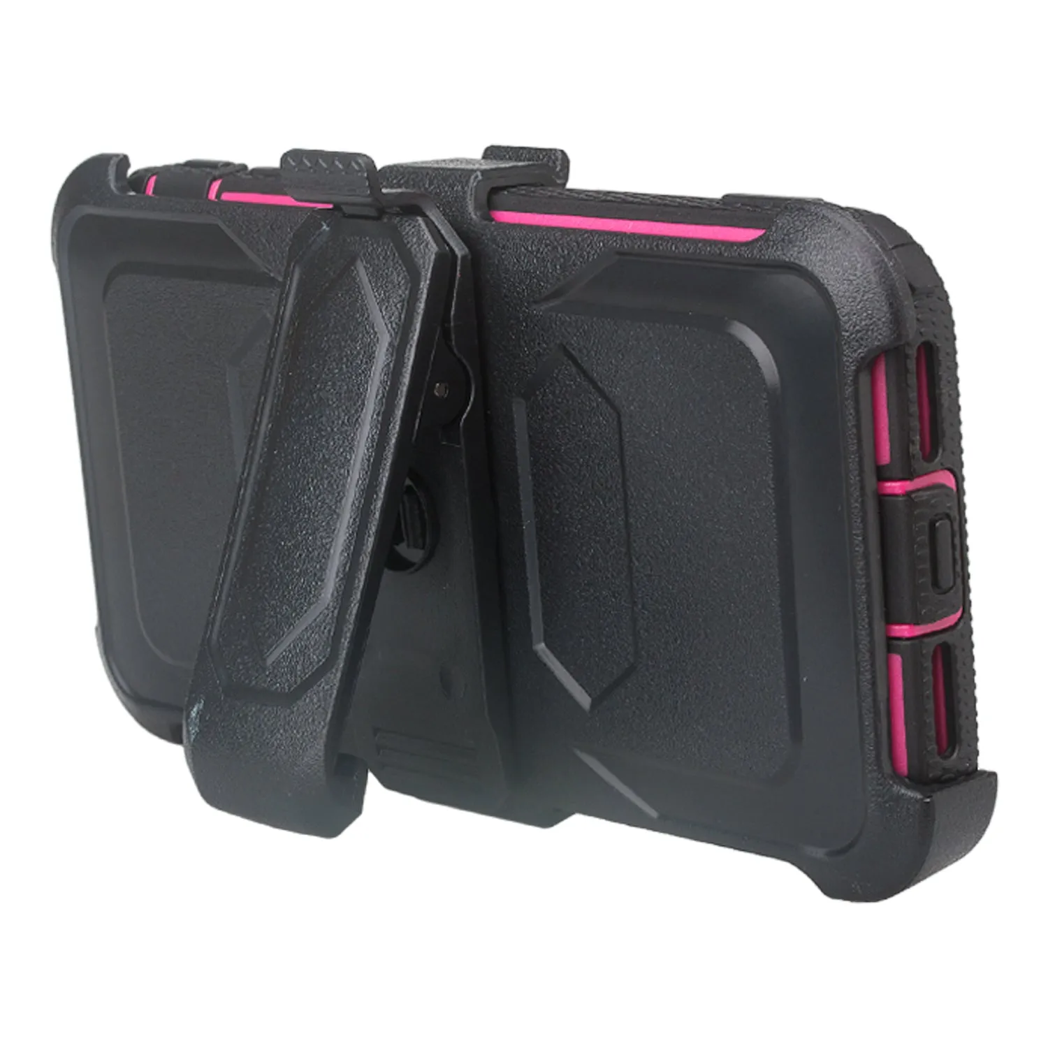 Apple iPhone XS Max Case, Apple A1921 Case,  Triple Protection 3-1 w/ Built in Screen Protector Heavy Duty Holster Shell Combo Case - Hot Pink