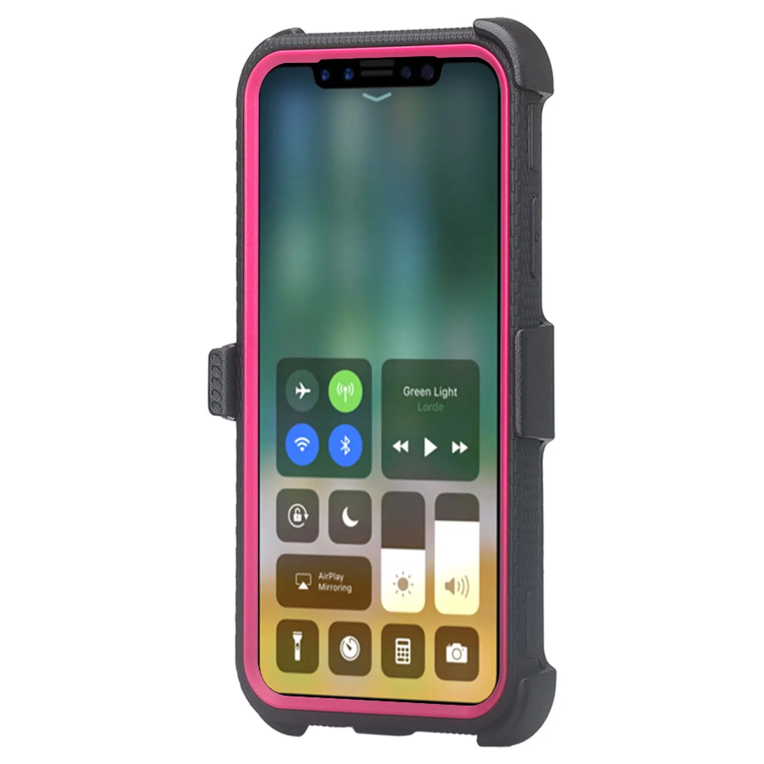Apple iPhone XS Max Case, Apple A1921 Case,  Triple Protection 3-1 w/ Built in Screen Protector Heavy Duty Holster Shell Combo Case - Hot Pink