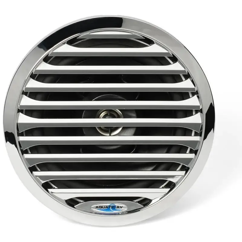 Aquatic AV AQ-SPK6.5-4L Chrome 6.5" Waterproof LED Marine Speaker pair