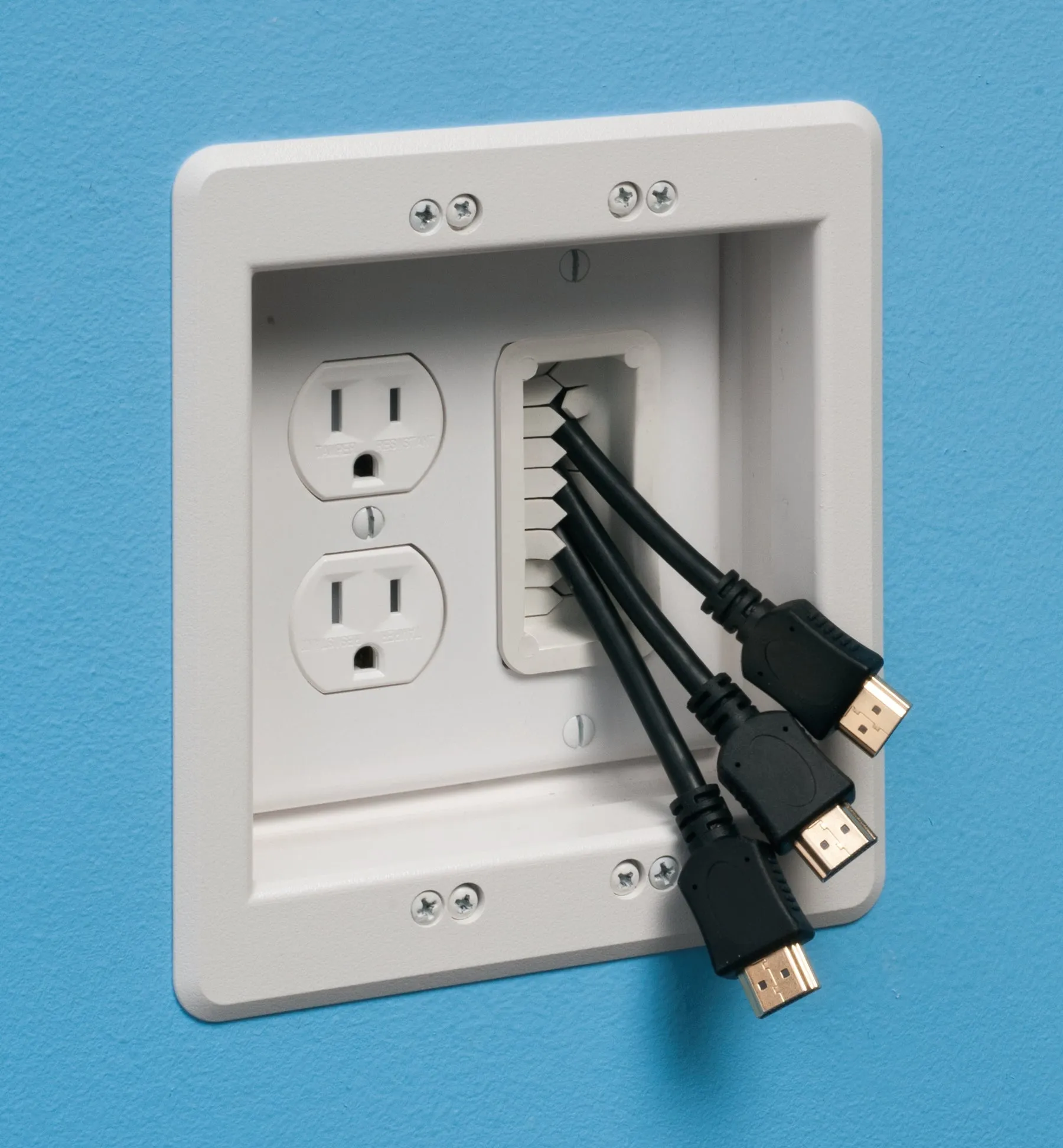 Arlington TVBU505 Two-Gang Recessed TV Box™ for Power and Low Voltage