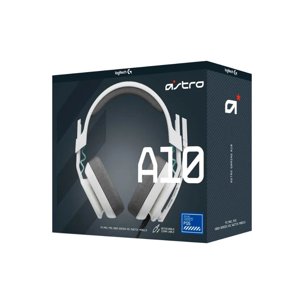 ASTRO Gaming 939-002062 Gen 2 Wired Stereo Over-the-Ear Gaming Headset A10 for PlayStation/PC with Flip-to-Mute Microphone - White