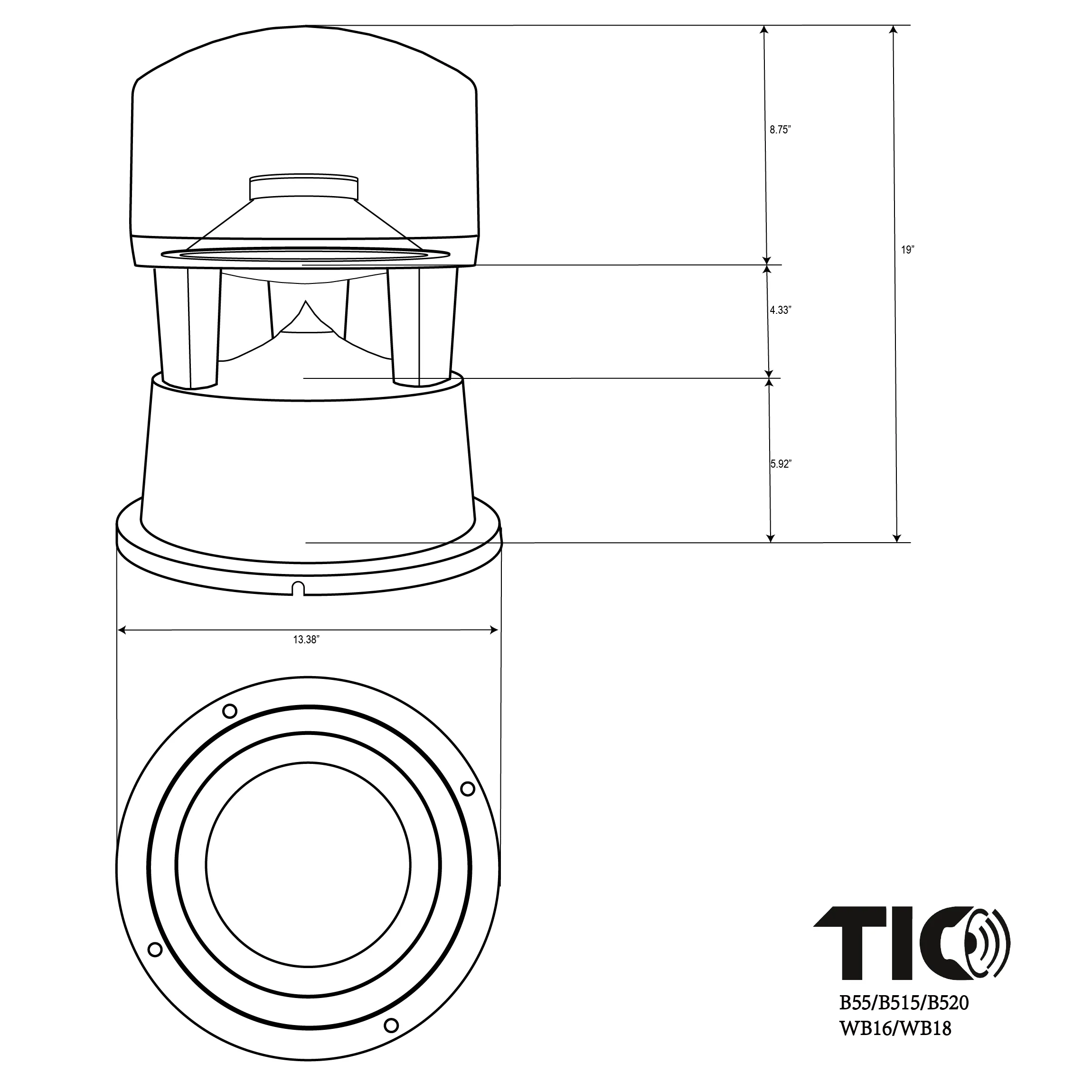 B55  8"Premium Outdoor Weather-Resistant Omnidirectional In-Ground Subwoofer(Single Channel)-Refurbish
