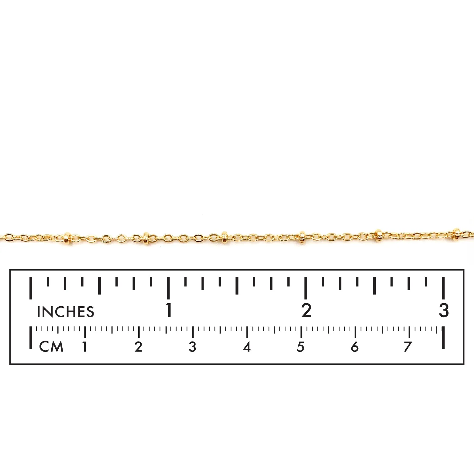 BCH1033 18 Karat Gold Beaded Ball Chain