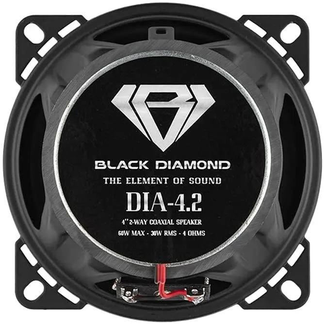 Black Diamond 4" 2 Way Coaxial Speakers 60 Watts Max Power 4 Ohm DIA-4.2 Pair