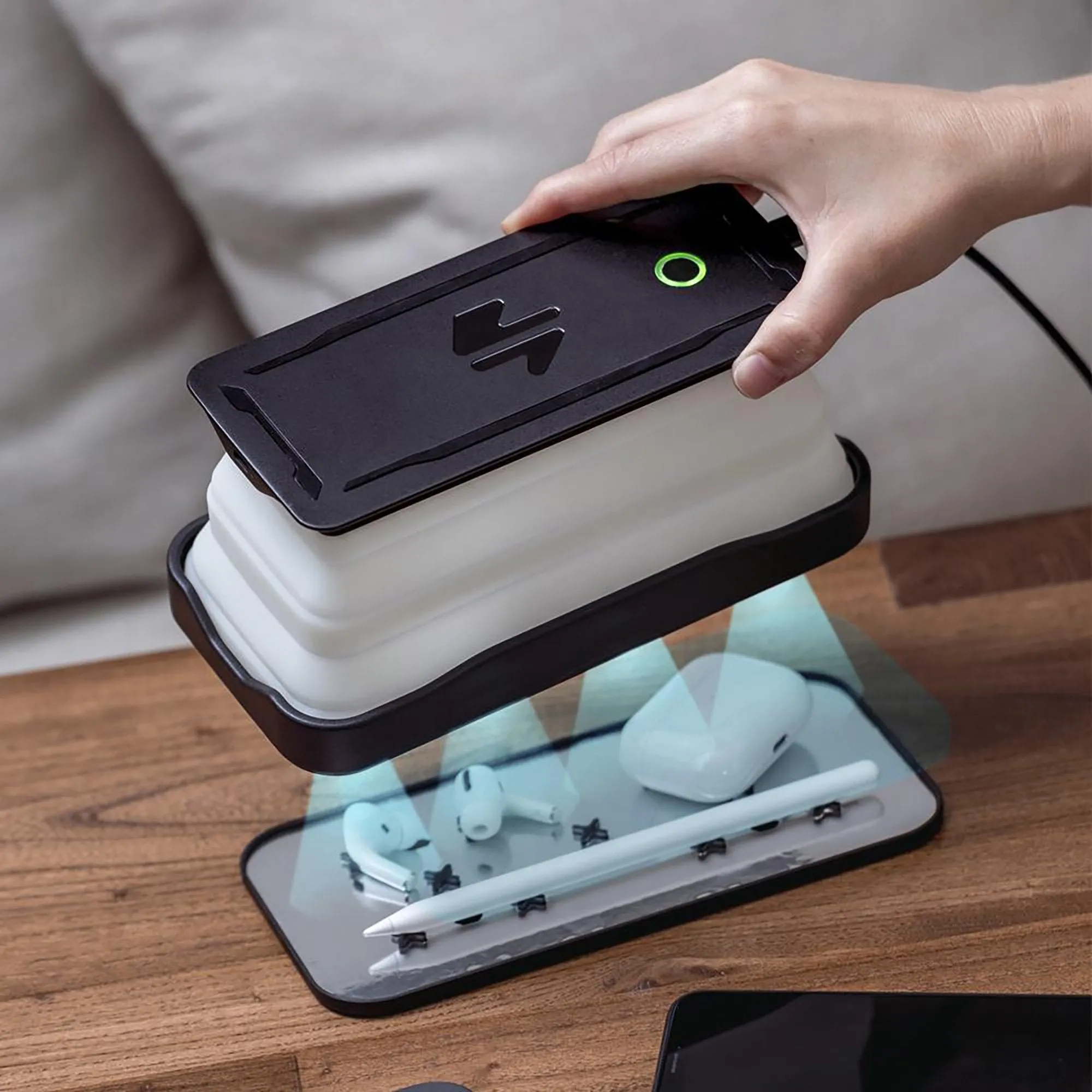 Cell, UV Sanitizer and Wireless Charger