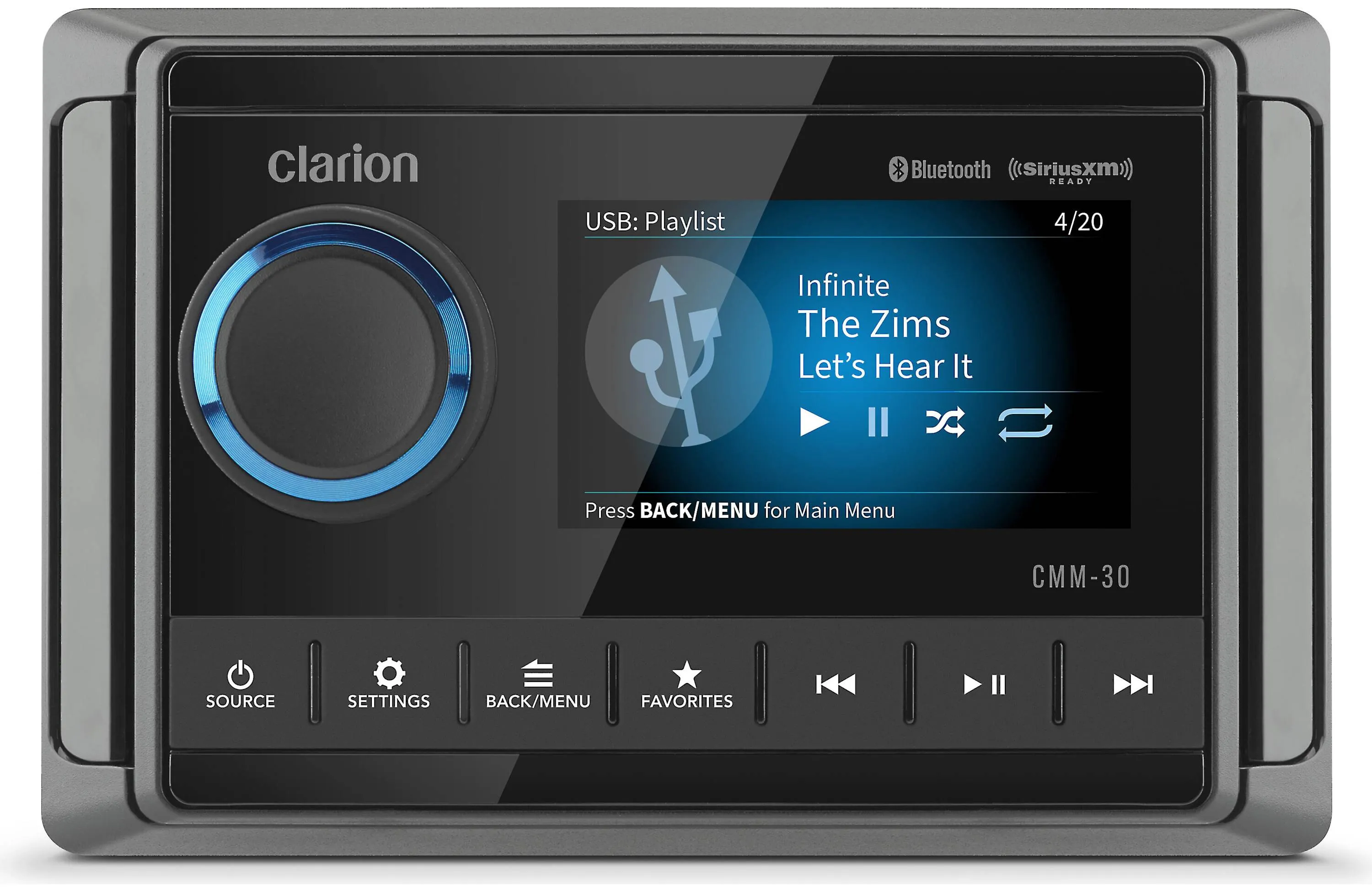 Clarion CMM-30   CMSP-651RGB-SWG   CMR-L1 Marine Bundle