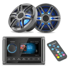Clarion CMM-30   CMSP-651RGB-SWG   CMR-L1 Marine Bundle