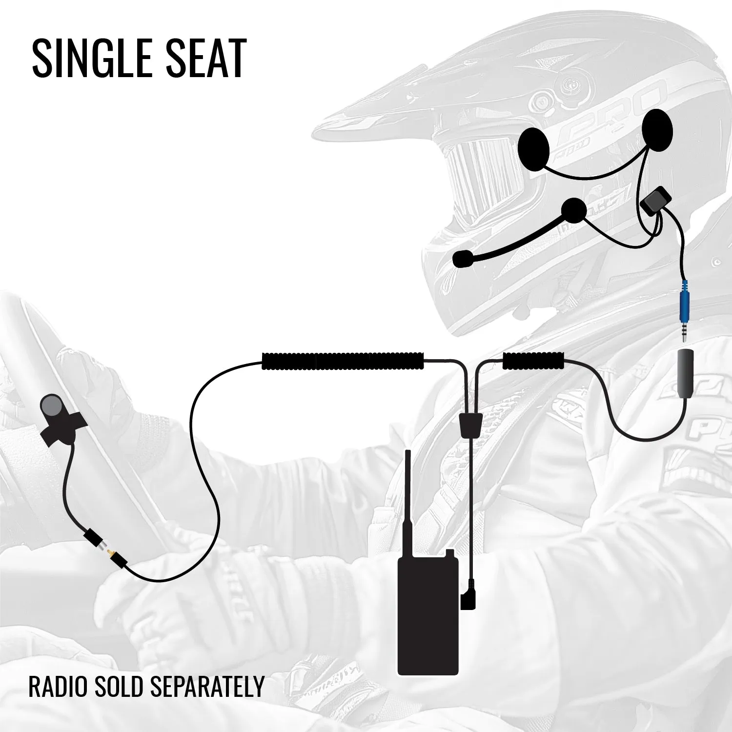 Communication Kit without Radio - Driver Only - Sport Cables - CLEARANCE