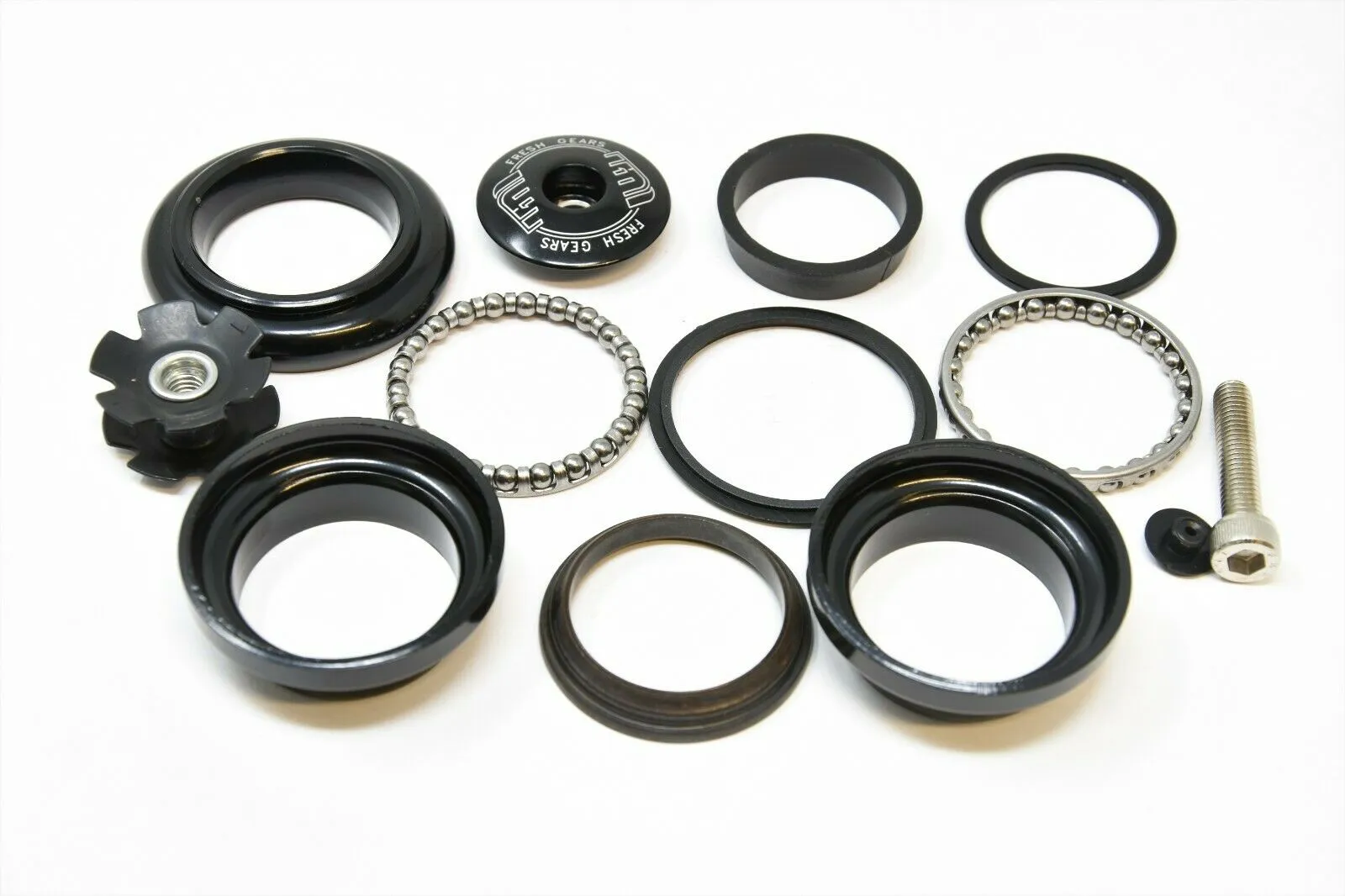 COMPLETE BIKE HEADSET 1 1/8" 28.6MM FOR 34MM INTERNAL HEAD TUBE   STAR NUT & CAP