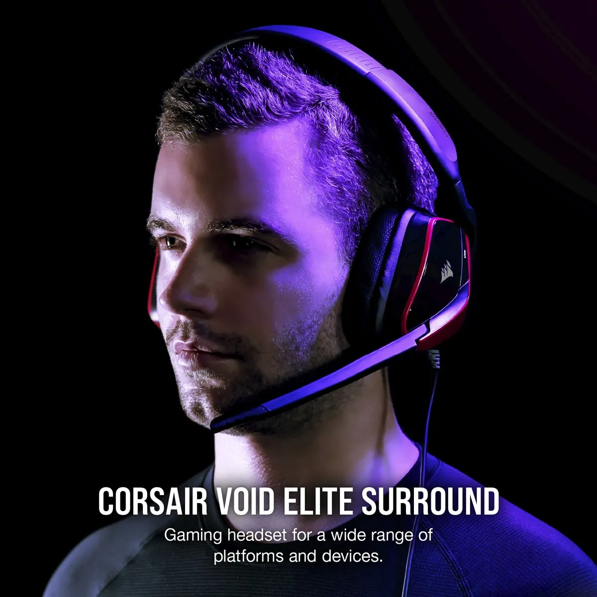 Corsair Void Elite 7.1 Surround Sound Gaming Headset (Cherry) OPEN BOX
