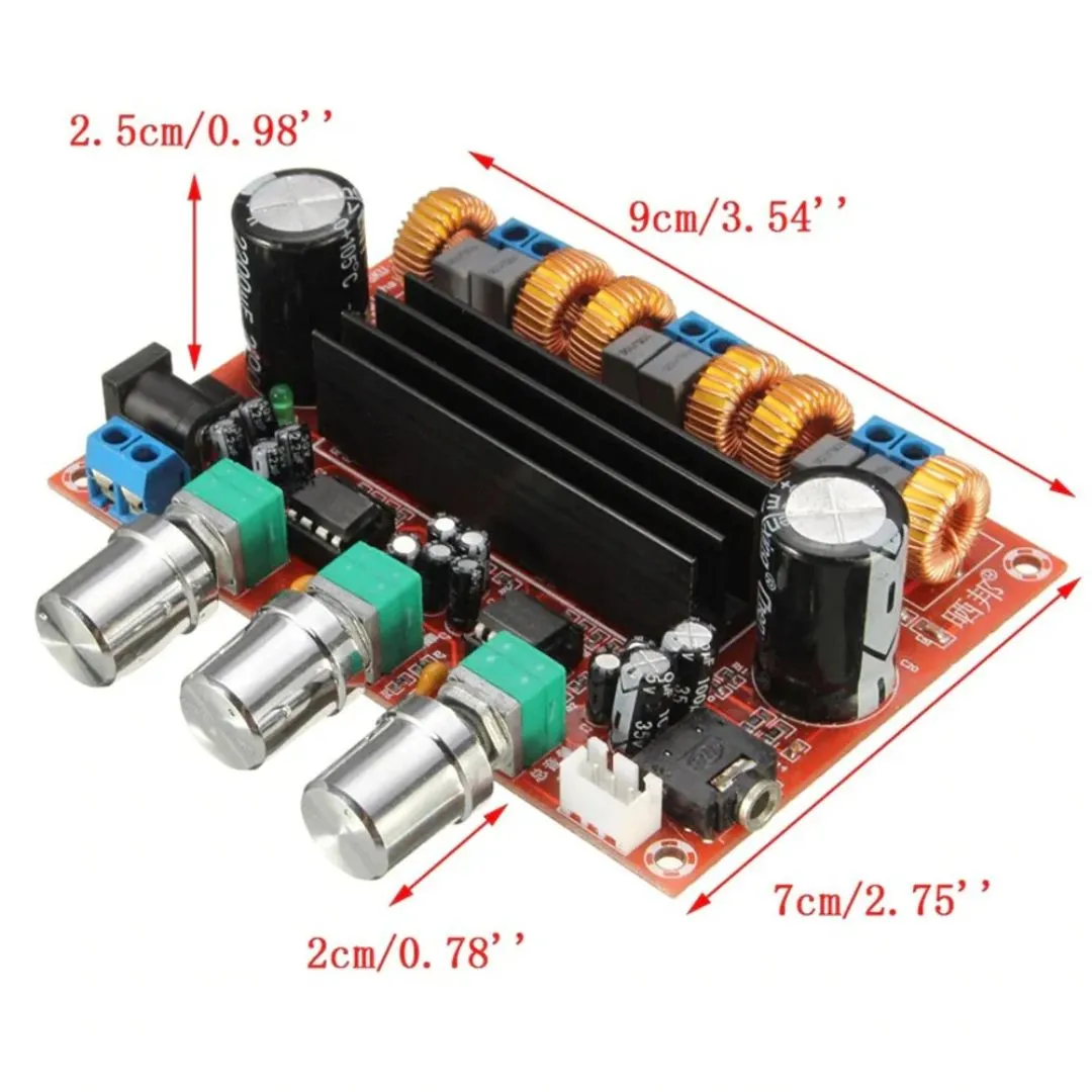 DC12-24V TPA3116D2 Amplifier Board 50WX2 100W 2.1 Channel Digital Power Amplifiers