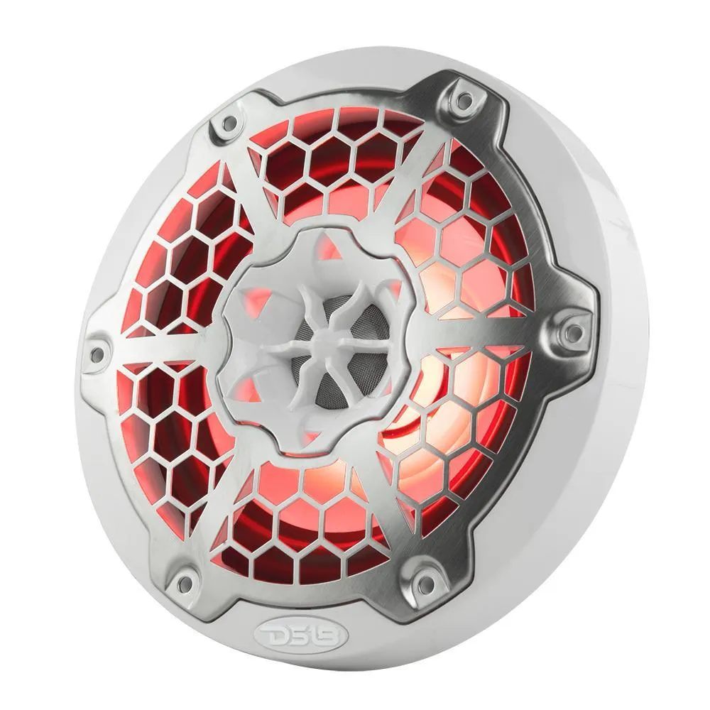 DS18 Hydro NXL-6M/Wh 6.5" 6-1/2" WHITE 300 Watt 2-Way Marine Speakers with Integrated RGB LED