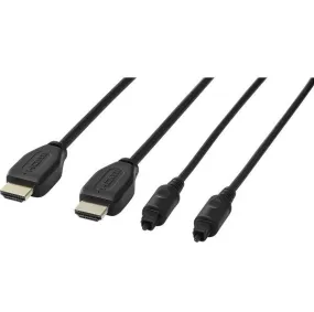Dynex 6ft HDMI Cable and 6ft Optical Audio Cable - Black
